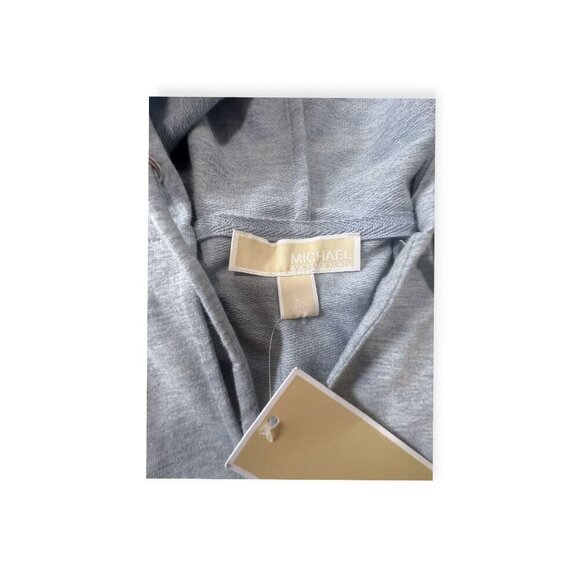 Michael Kors Blue Slub Chambray Pullover Hoodie Size L NWT - Picture 3 of 11